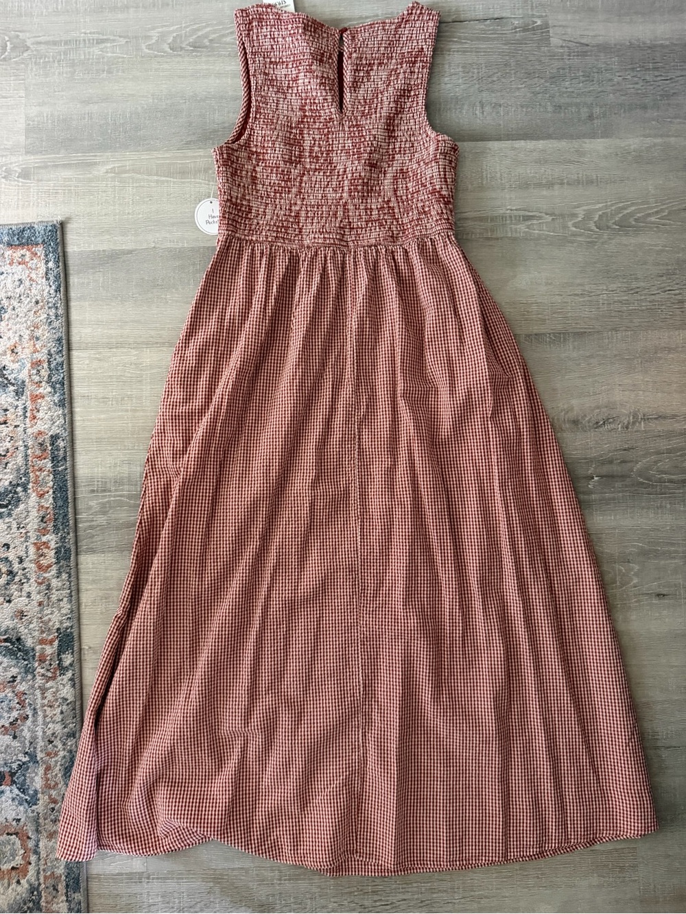 Sleeveless Smocked Maxi Dress - Rust Red - Picture 3 of 3